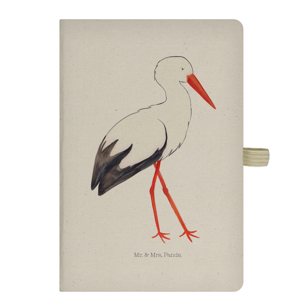 DIN A5 Baumwoll Notizbuch Storch Notizen, Eintragebuch, Tagebuch, Notizblock, Adressbuch, Journal, Kladde, Skizzenbuch, Notizheft, Schreibbuch, Schreibheft, Tiermotive, Gute Laune, lustige Sprüche, Tiere, Storch, Störche, Schwangerschaft, Geburt, Mutter, Mütter, Mutter werden, Schwanger, Babybauch, Baby