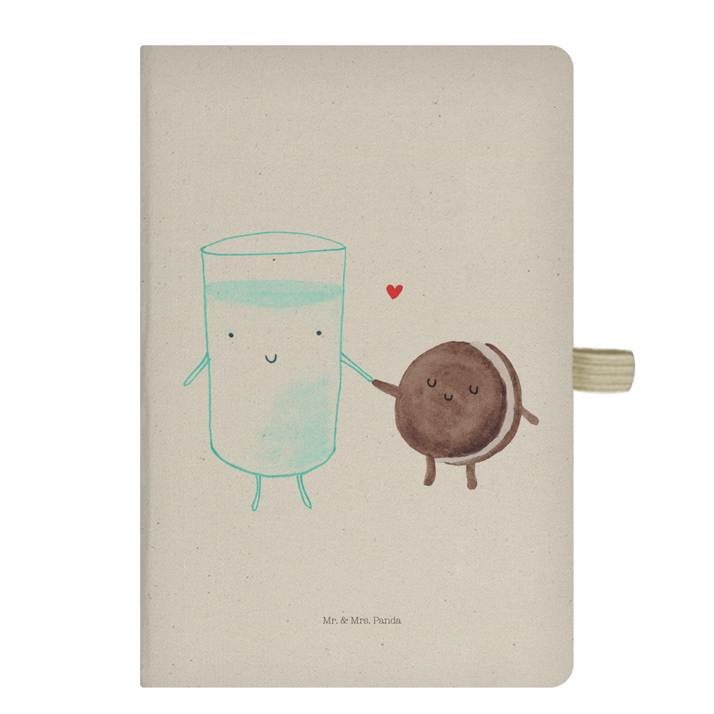 DIN A5 Baumwoll Notizbuch Milch & Keks Notizen, Eintragebuch, Tagebuch, Notizblock, Adressbuch, Journal, Kladde, Skizzenbuch, Notizheft, Schreibbuch, Schreibheft, Tiermotive, Gute Laune, lustige Sprüche, Tiere, Milk, Cookie, Milch, Keks, Kekse, Kaffee, Einladung Frühstück, Motiv süß, romantisch, perfektes Paar