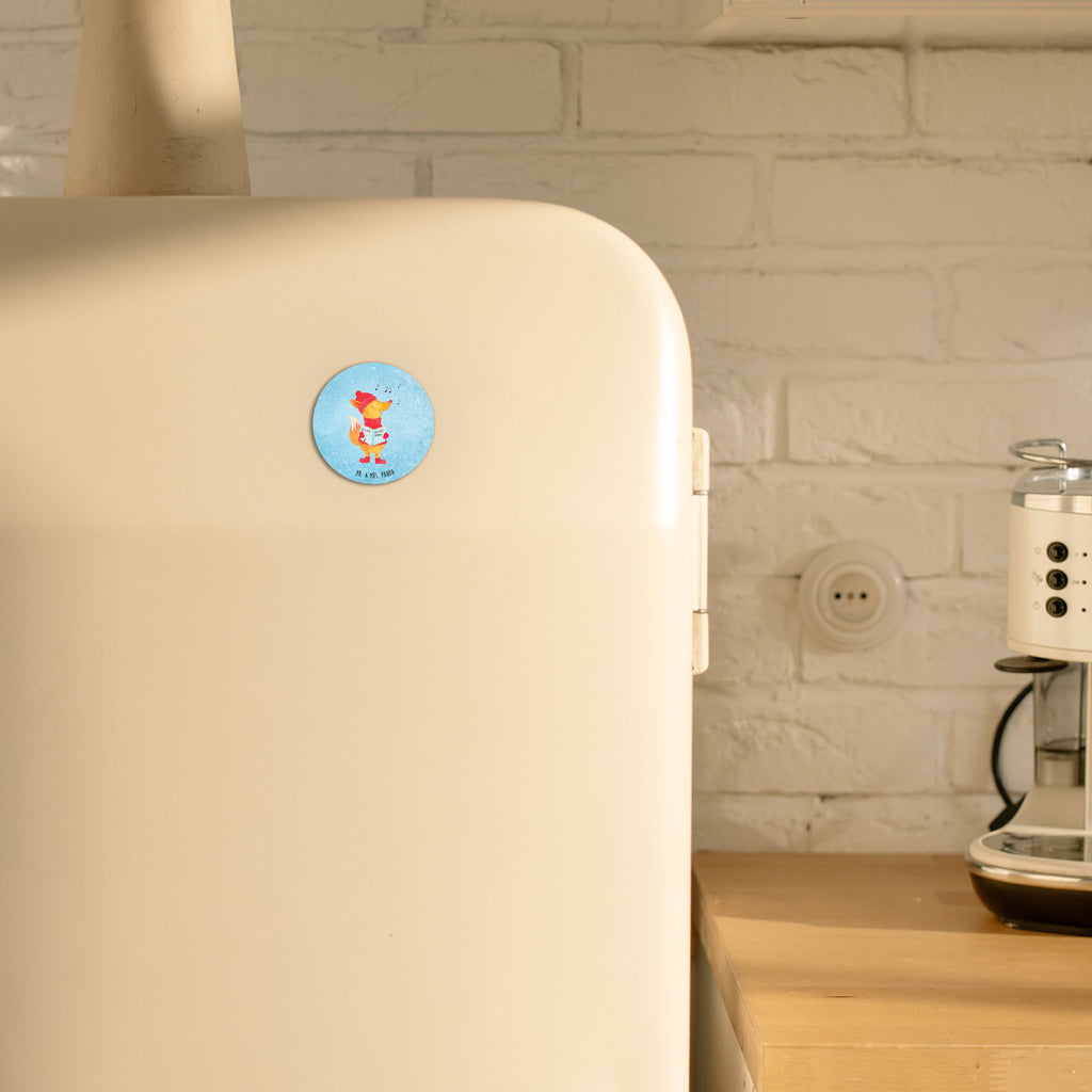 Rund Magnet Fuchs Sänger Kühlschrankmagnet, Pinnwandmagnet, Souvenir Magnet, Motivmagnete, Dekomagnet, Whiteboard Magnet, Notiz Magnet, Kühlschrank Dekoration, Winter, Weihnachten, Weihnachtsdeko, Nikolaus, Advent, Heiligabend, Wintermotiv, Fuchs, Füchse, Sänger, Geschenk Sänger, Singen, Weihnachtslieder