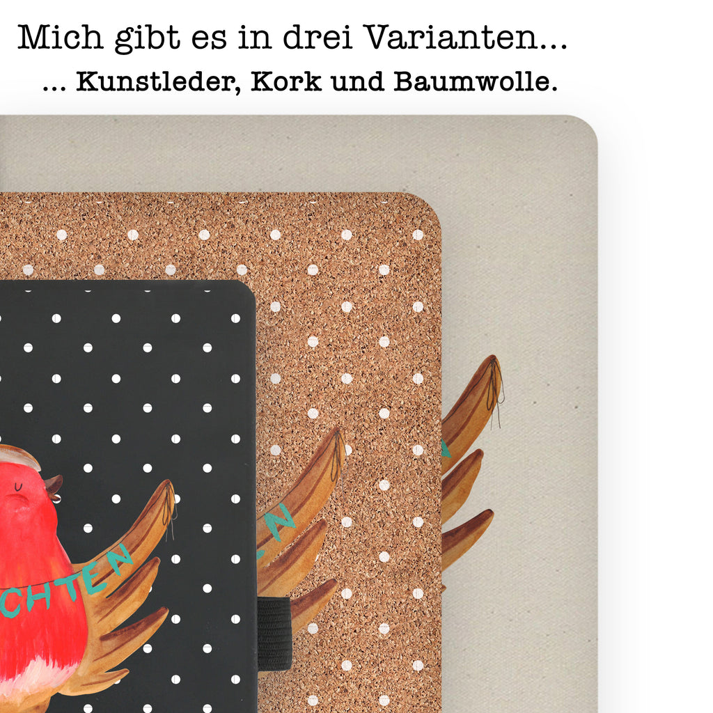 DIN A4 Baumwoll Notizbuch Rotkehlchen Weihnachten Notizen, Eintragebuch, Tagebuch, Notizblock, Adressbuch, Journal, Kladde, Skizzenbuch, Notizheft, Schreibbuch, Schreibheft, Winter, Weihnachten, Weihnachtsdeko, Nikolaus, Advent, Heiligabend, Wintermotiv, Frohe Weihnachten, Weihnachtsmotiv, Weihnachtsgruß, Vogel, xmas