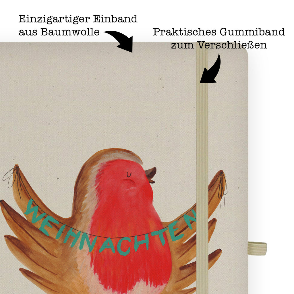 DIN A4 Baumwoll Notizbuch Rotkehlchen Weihnachten Notizen, Eintragebuch, Tagebuch, Notizblock, Adressbuch, Journal, Kladde, Skizzenbuch, Notizheft, Schreibbuch, Schreibheft, Winter, Weihnachten, Weihnachtsdeko, Nikolaus, Advent, Heiligabend, Wintermotiv, Frohe Weihnachten, Weihnachtsmotiv, Weihnachtsgruß, Vogel, xmas