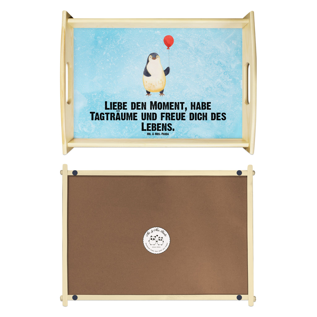 Serviertablett Pinguin Luftballon Tablett, Holztablett, Küchentablett, Dekotablett, Frühstückstablett, Pinguin, Pinguine, Luftballon, Tagträume, Lebenslust, Geschenk Freundin, Geschenkidee, beste Freundin, Motivation, Neustart, neues Leben, Liebe, Glück