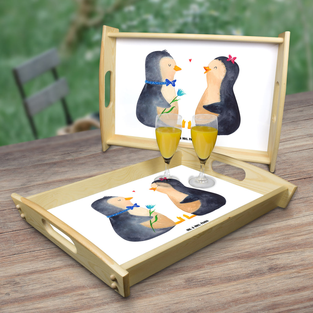 Serviertablett Pinguin Pärchen Tablett, Holztablett, Küchentablett, Dekotablett, Frühstückstablett, Pinguin, Pinguine, Liebe, Liebespaar, Liebesbeweis, Liebesgeschenk, Verlobung, Jahrestag, Hochzeitstag, Hochzeit, Hochzeitsgeschenk, große Liebe, Traumpaar