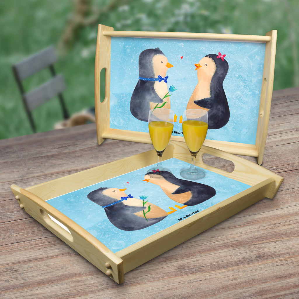 Serviertablett Pinguin Pärchen Tablett, Holztablett, Küchentablett, Dekotablett, Frühstückstablett, Pinguin, Pinguine, Liebe, Liebespaar, Liebesbeweis, Liebesgeschenk, Verlobung, Jahrestag, Hochzeitstag, Hochzeit, Hochzeitsgeschenk, große Liebe, Traumpaar