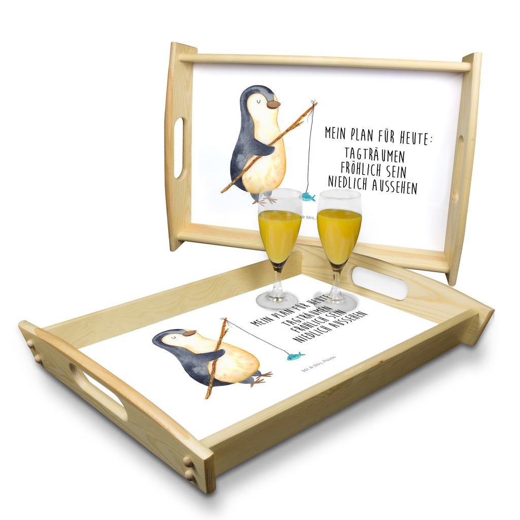 Serviertablett Pinguin Angler Tablett, Holztablett, Küchentablett, Dekotablett, Frühstückstablett, Pinguin, Pinguine, Angeln, Angler, Tagträume, Hobby, Plan, Planer, Tagesplan, Neustart, Motivation, Geschenk, Freundinnen, Geschenkidee, Urlaub, Wochenende