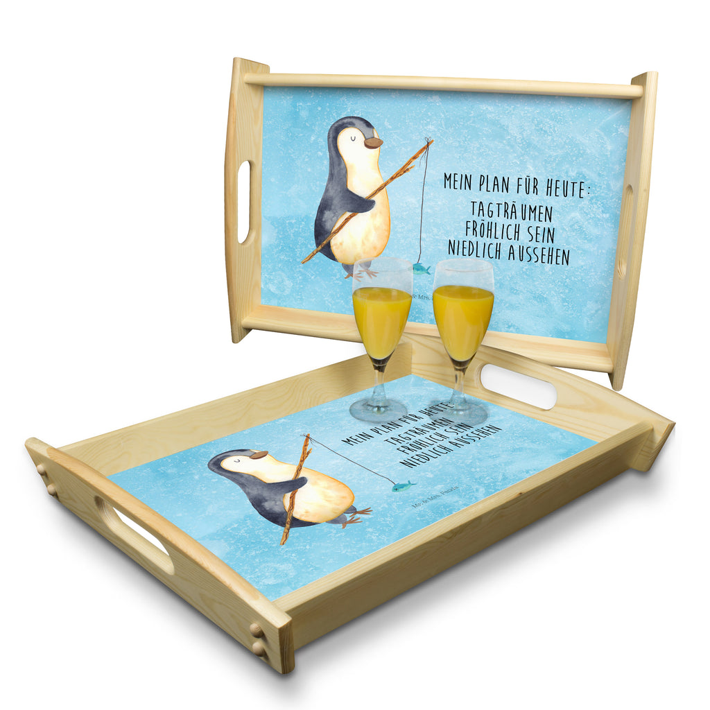 Serviertablett Pinguin Angler Tablett, Holztablett, Küchentablett, Dekotablett, Frühstückstablett, Pinguin, Pinguine, Angeln, Angler, Tagträume, Hobby, Plan, Planer, Tagesplan, Neustart, Motivation, Geschenk, Freundinnen, Geschenkidee, Urlaub, Wochenende