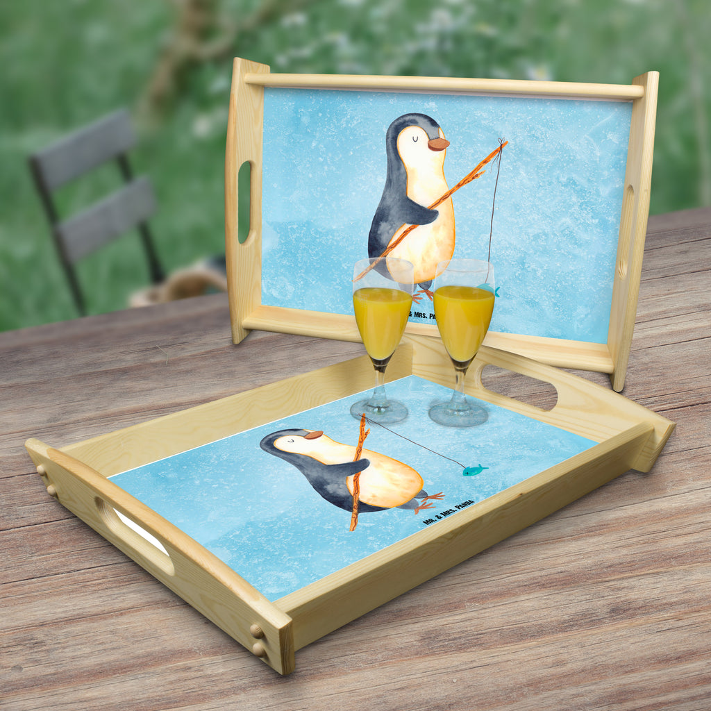 Serviertablett Pinguin Angler Tablett, Holztablett, Küchentablett, Dekotablett, Frühstückstablett, Pinguin, Pinguine, Angeln, Angler, Tagträume, Hobby, Plan, Planer, Tagesplan, Neustart, Motivation, Geschenk, Freundinnen, Geschenkidee, Urlaub, Wochenende