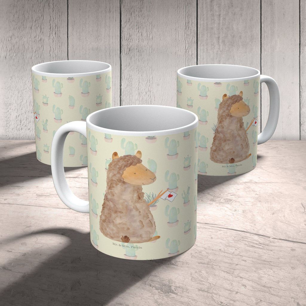 Tasse Alpaka Fahne Alpaka, Alpakas, Lama, Lamas, Liebe Becher, Kaffeetasse, Kaffeebecher, Tee, Frühstück, Büro  Alpaka, Lama