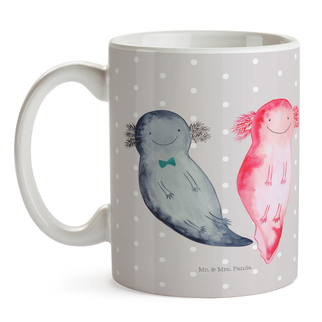 Tasse Axolotl Axel+Lotte Axolotl, Axolot, Schwanzlurch, Lurch, Lurche, Liebe, große Liebe, Liebesbeweis, Freund, Verlobter, Ehemann, Jahrestag, Valentinstag Becher, Kaffeetasse, Kaffeebecher, Tee, Frühstück, Büro  Axolotl, Molch