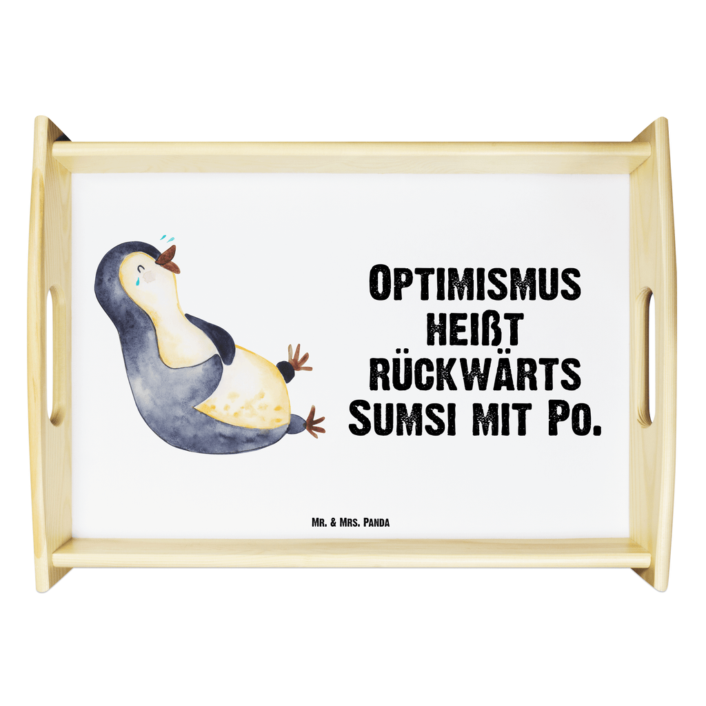 Serviertablett Pinguin lachend Tablett, Holztablett, Küchentablett, Dekotablett, Frühstückstablett, Pinguin, Pinguine, lustiger Spruch, Optimismus, Fröhlich, Lachen, Humor, Fröhlichkeit