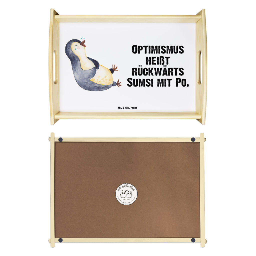 Serviertablett Pinguin lachend Tablett, Holztablett, Küchentablett, Dekotablett, Frühstückstablett, Pinguin, Pinguine, lustiger Spruch, Optimismus, Fröhlich, Lachen, Humor, Fröhlichkeit