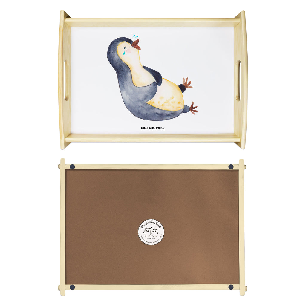 Serviertablett Pinguin lachend Tablett, Holztablett, Küchentablett, Dekotablett, Frühstückstablett, Pinguin, Pinguine, lustiger Spruch, Optimismus, Fröhlich, Lachen, Humor, Fröhlichkeit