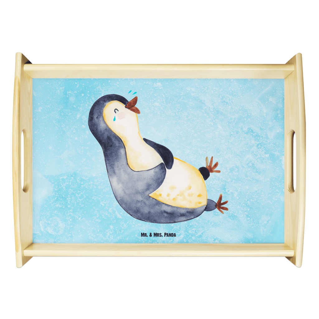 Serviertablett Pinguin lachend Tablett, Holztablett, Küchentablett, Dekotablett, Frühstückstablett, Pinguin, Pinguine, lustiger Spruch, Optimismus, Fröhlich, Lachen, Humor, Fröhlichkeit