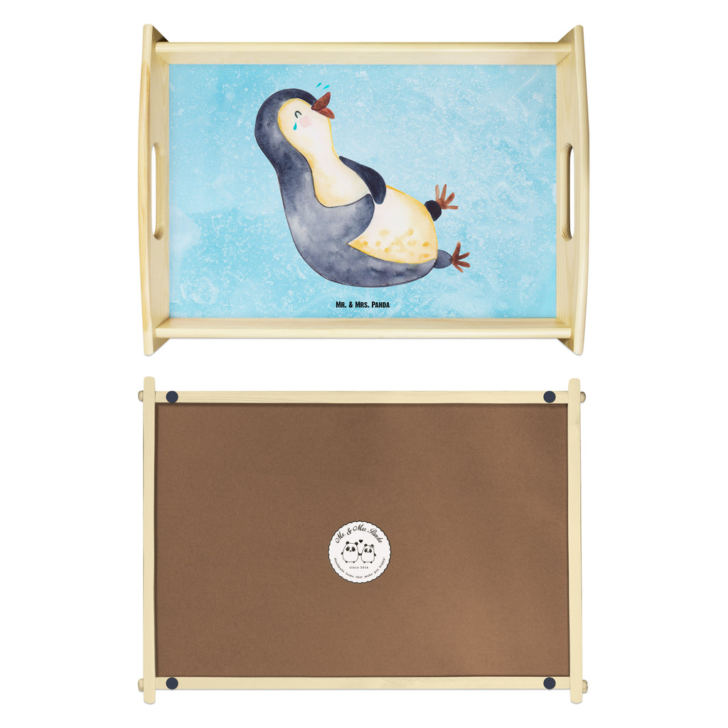 Serviertablett Pinguin lachend Tablett, Holztablett, Küchentablett, Dekotablett, Frühstückstablett, Pinguin, Pinguine, lustiger Spruch, Optimismus, Fröhlich, Lachen, Humor, Fröhlichkeit