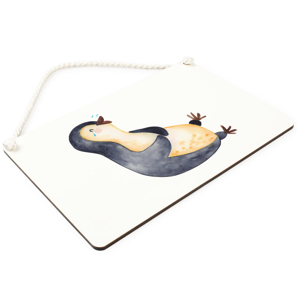 Deko Schild Pinguin lachend Dekoschild, Deko Schild, Schild, Tür Schild, Türschild, Holzschild, Wandschild, Wanddeko, Pinguin, Pinguine, lustiger Spruch, Optimismus, Fröhlich, Lachen, Humor, Fröhlichkeit