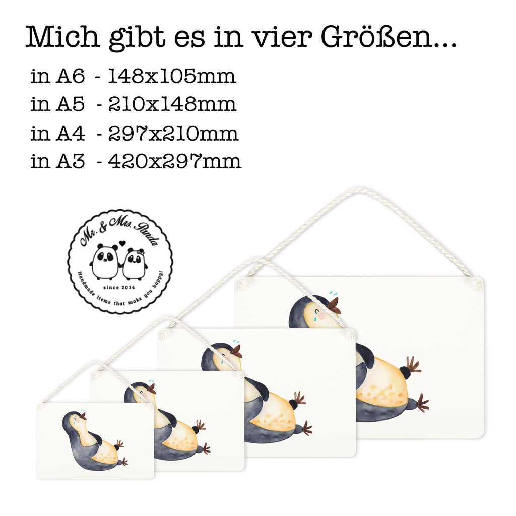 Deko Schild Pinguin lachend Dekoschild, Deko Schild, Schild, Tür Schild, Türschild, Holzschild, Wandschild, Wanddeko, Pinguin, Pinguine, lustiger Spruch, Optimismus, Fröhlich, Lachen, Humor, Fröhlichkeit