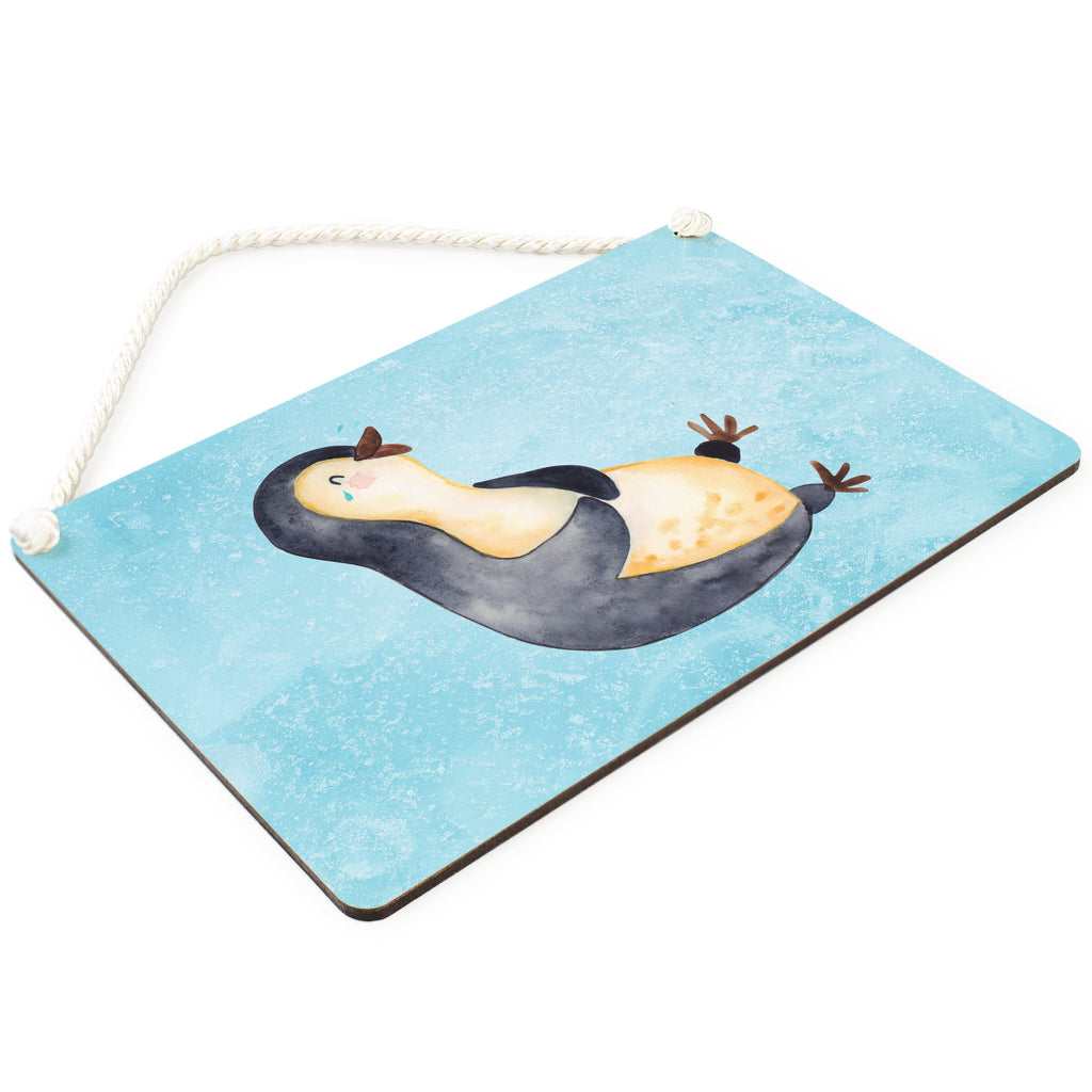 Deko Schild Pinguin lachend Dekoschild, Deko Schild, Schild, Tür Schild, Türschild, Holzschild, Wandschild, Wanddeko, Pinguin, Pinguine, lustiger Spruch, Optimismus, Fröhlich, Lachen, Humor, Fröhlichkeit