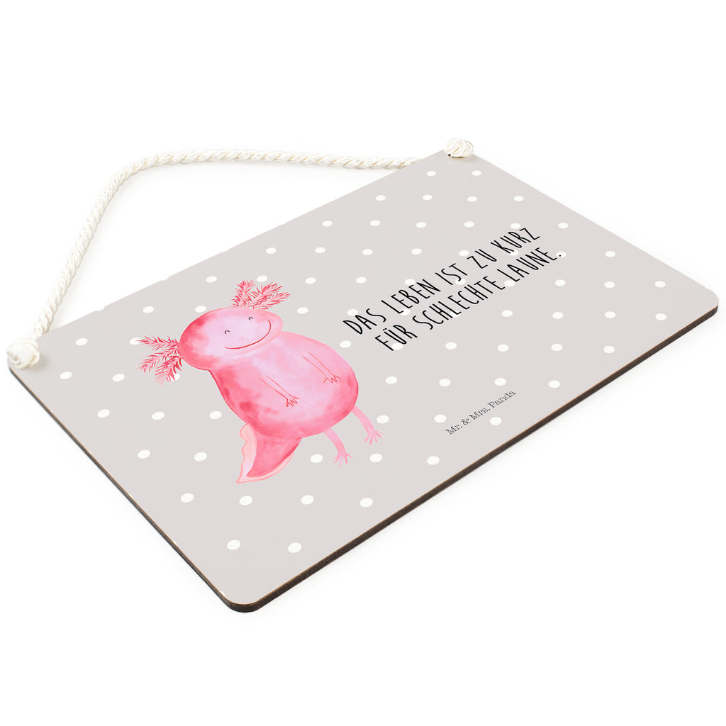 Deko Schild Axolotl glücklich Dekoschild, Deko Schild, Schild, Tür Schild, Türschild, Holzschild, Wandschild, Wanddeko, Axolotl, Molch, Axolot, Schwanzlurch, Lurch, Lurche, Motivation, gute Laune