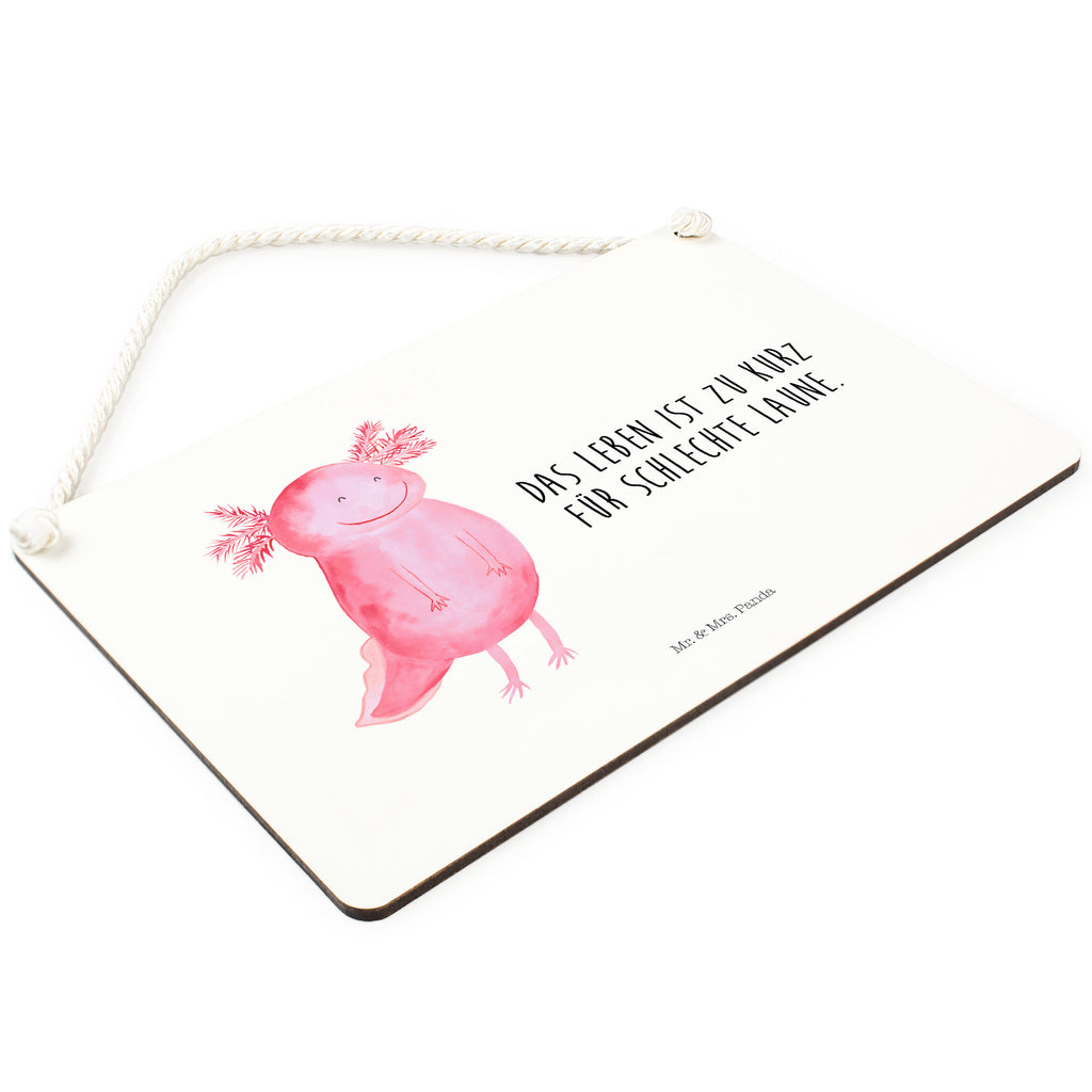 Deko Schild Axolotl glücklich Dekoschild, Deko Schild, Schild, Tür Schild, Türschild, Holzschild, Wandschild, Wanddeko, Axolotl, Molch, Axolot, Schwanzlurch, Lurch, Lurche, Motivation, gute Laune