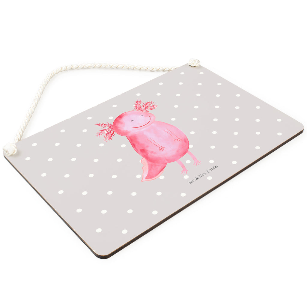 Deko Schild Axolotl glücklich Dekoschild, Deko Schild, Schild, Tür Schild, Türschild, Holzschild, Wandschild, Wanddeko, Axolotl, Molch, Axolot, Schwanzlurch, Lurch, Lurche, Motivation, gute Laune