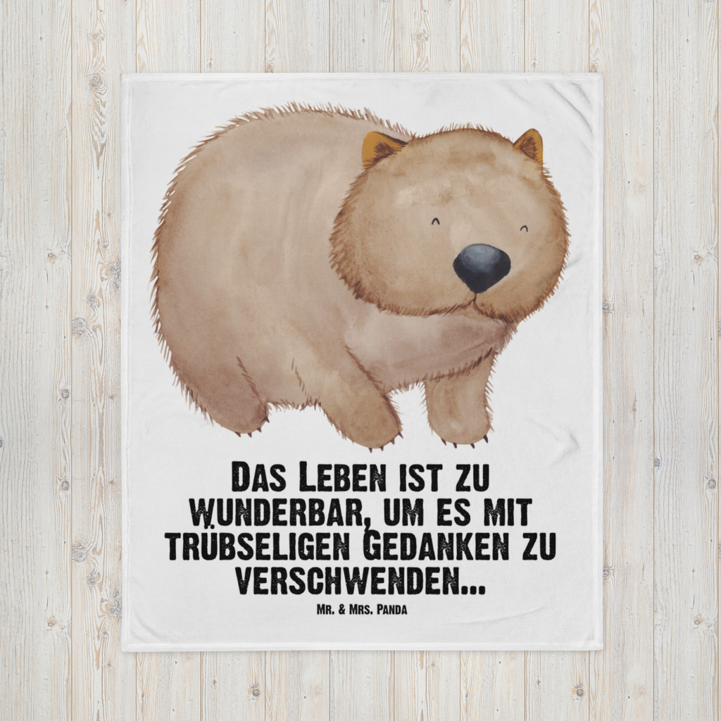 Babydecke Wombat Babydecke, Babygeschenk, Geschenk Geburt, Babyecke Kuscheldecke, Krabbeldecke, Tiermotive, Gute Laune, lustige Sprüche, Tiere, Wombat, Das Leben ist schön, Motivation, Spruch, Australien