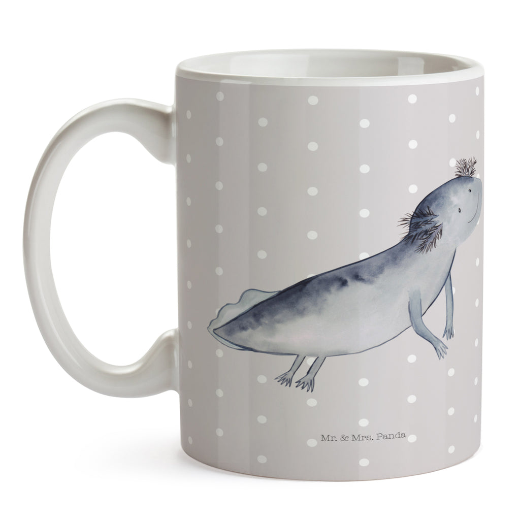 Tasse Axolotl schwimmt Axolotl, Axolot, Schwanzlurch, Lurch, Lurche, Problem, Probleme, Lösungen, Motivation,  Becher, Kaffeetasse, Kaffeebecher, Tee, Frühstück, Büro  Axolotl, Molch