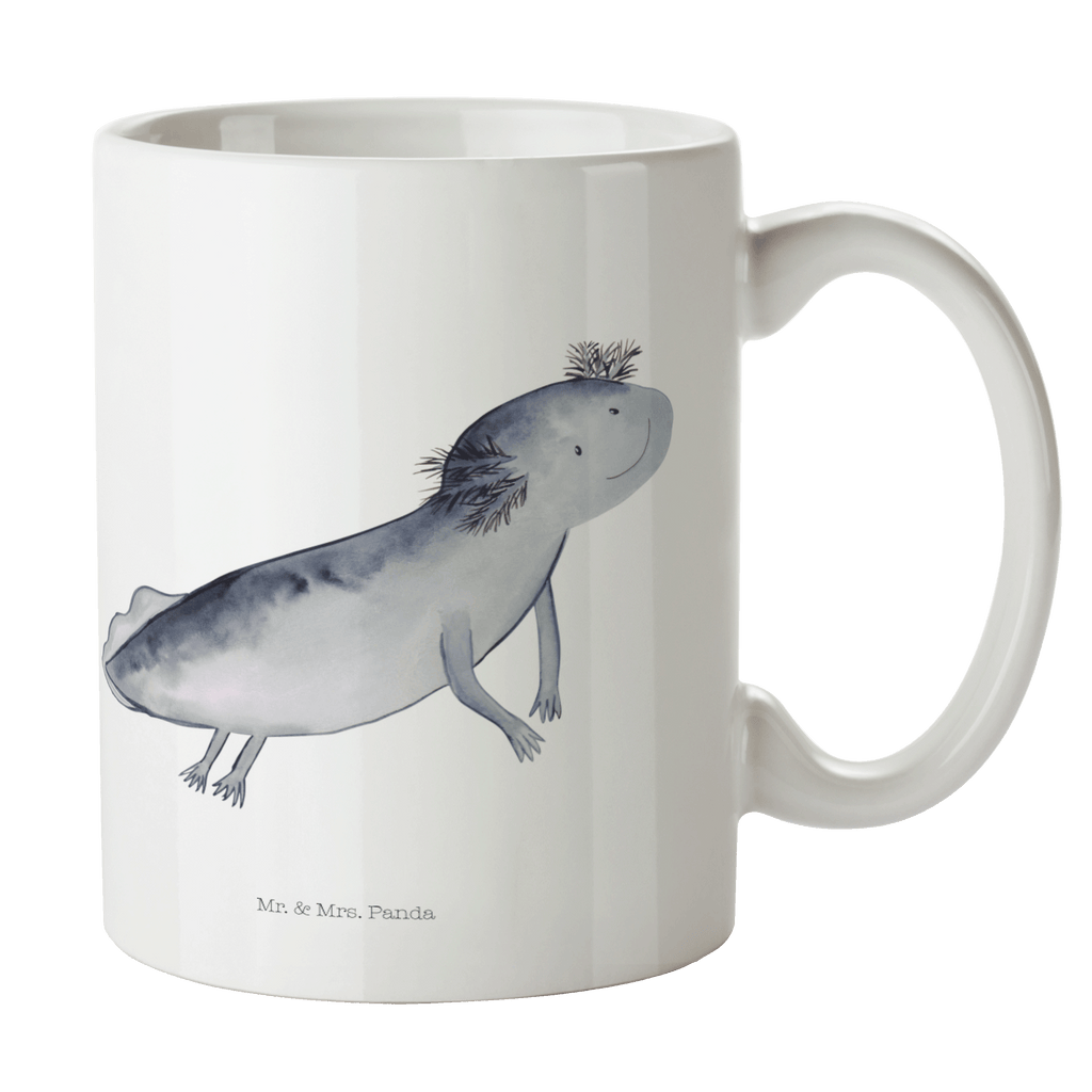 Tasse Axolotl schwimmt Axolotl, Axolot, Schwanzlurch, Lurch, Lurche, Problem, Probleme, Lösungen, Motivation,  Becher, Kaffeetasse, Kaffeebecher, Tee, Frühstück, Büro  Axolotl, Molch