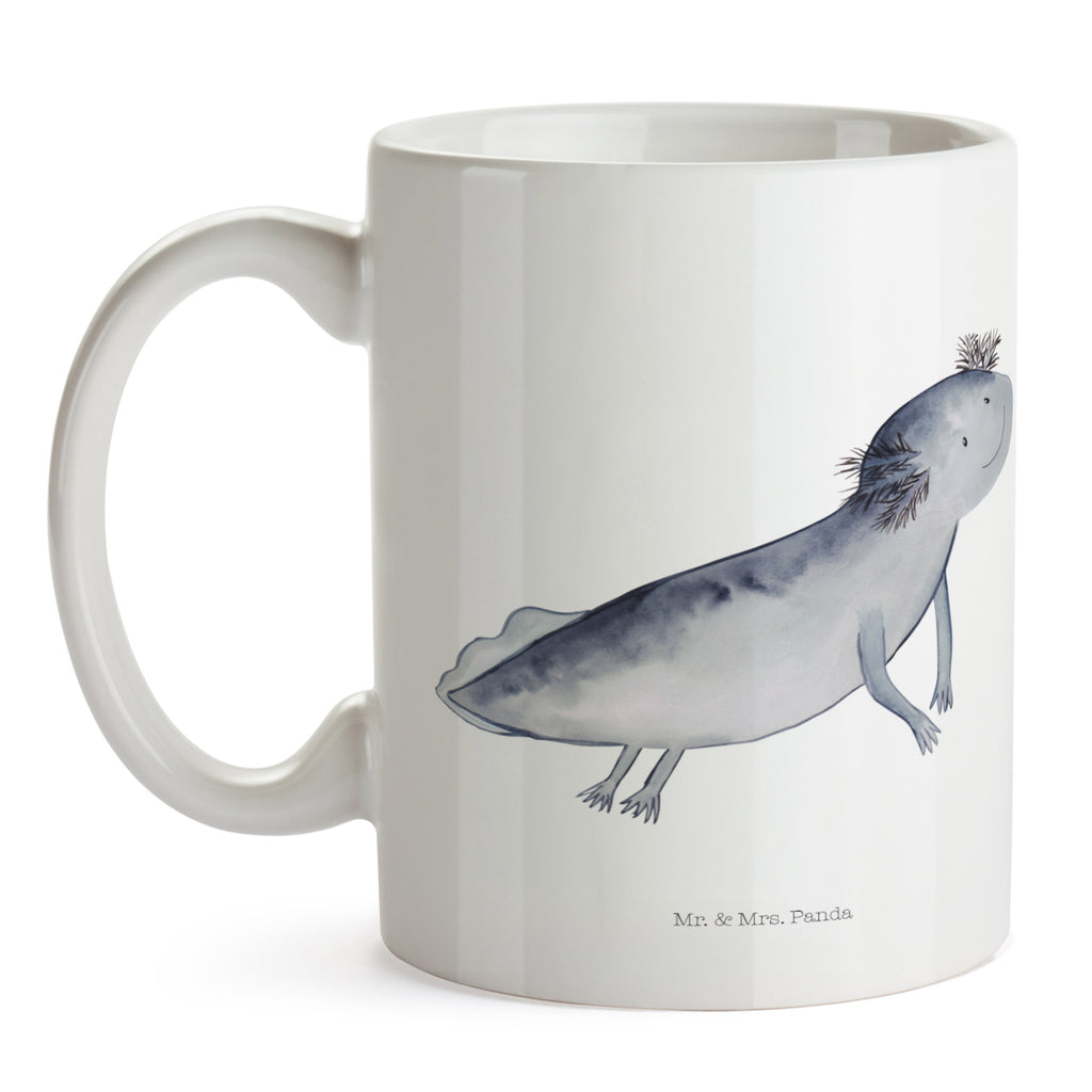 Tasse Axolotl schwimmt Axolotl, Axolot, Schwanzlurch, Lurch, Lurche, Problem, Probleme, Lösungen, Motivation,  Becher, Kaffeetasse, Kaffeebecher, Tee, Frühstück, Büro  Axolotl, Molch
