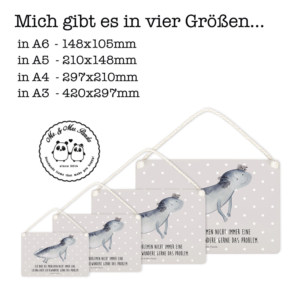 Deko Schild Axolotl schwimmt Axolotl, Axolot, Schwanzlurch, Lurch, Lurche, Problem, Probleme, Lösungen, Motivation,  Dekoschild, Deko Schild, Schild, Tür Schild, Türschild, Holzschild, Wandschild, Wanddeko  Axolotl, Molch
