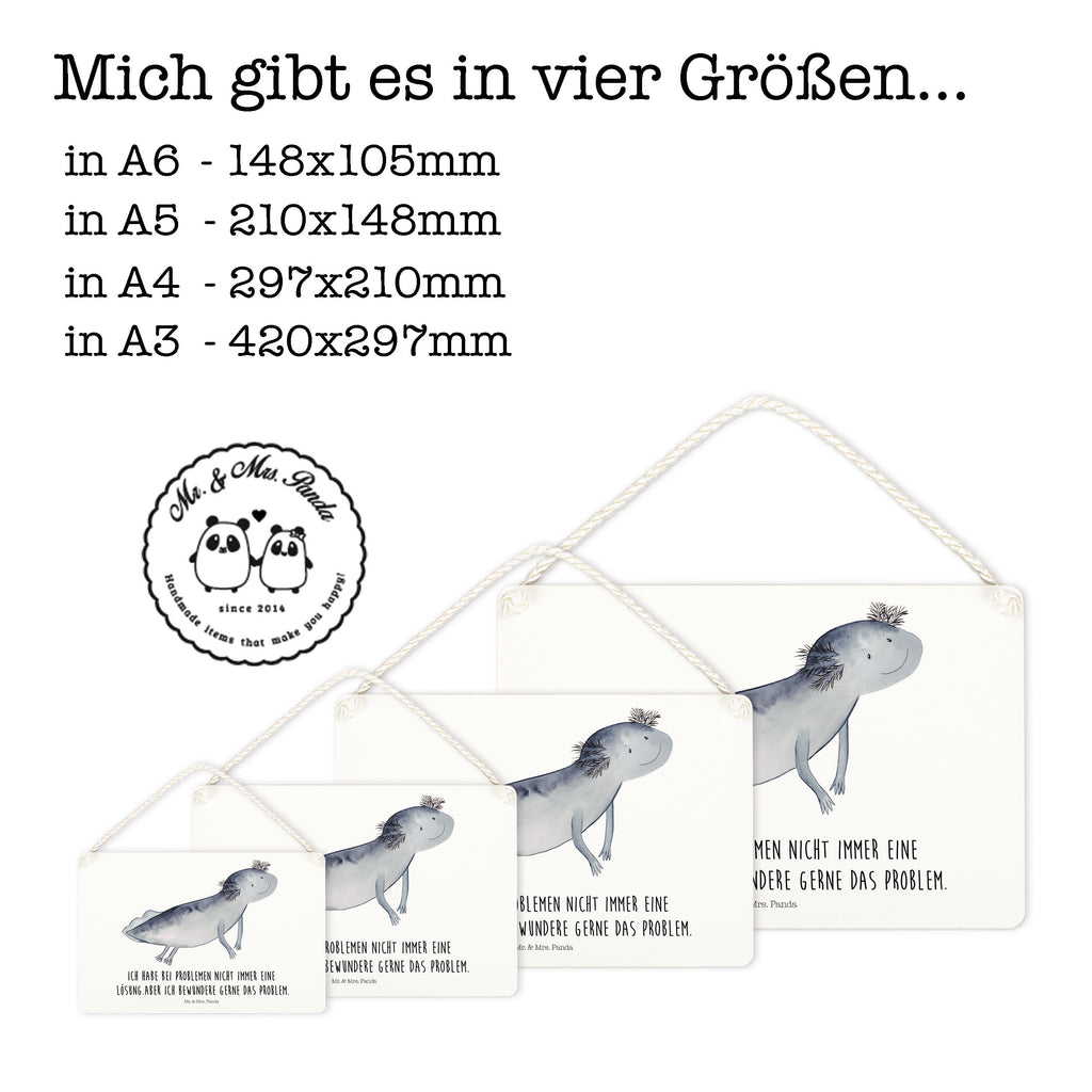 Deko Schild Axolotl schwimmt Axolotl, Axolot, Schwanzlurch, Lurch, Lurche, Problem, Probleme, Lösungen, Motivation,  Dekoschild, Deko Schild, Schild, Tür Schild, Türschild, Holzschild, Wandschild, Wanddeko  Axolotl, Molch