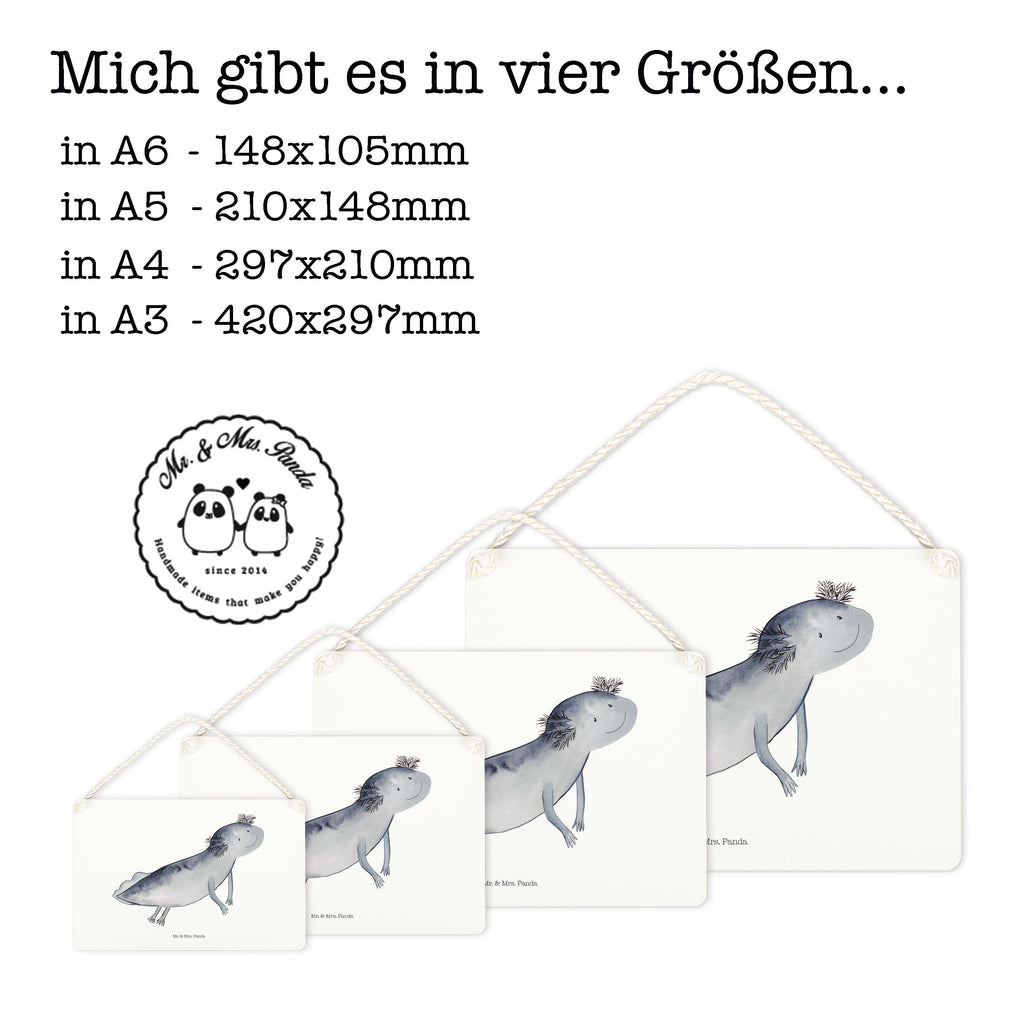 Deko Schild Axolotl schwimmt Axolotl, Axolot, Schwanzlurch, Lurch, Lurche, Problem, Probleme, Lösungen, Motivation,  Dekoschild, Deko Schild, Schild, Tür Schild, Türschild, Holzschild, Wandschild, Wanddeko  Axolotl, Molch