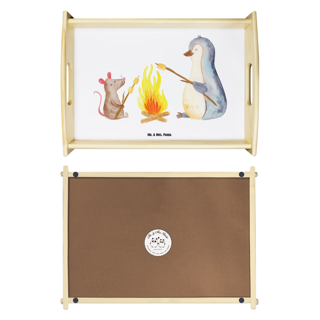 Serviertablett Pinguin Lagerfeuer Tablett, Holztablett, Küchentablett, Dekotablett, Frühstückstablett, Pinguin, Maus, Pinguine, Lagerfeuer, Leben, Arbeit, Job, Motivation, Büro, Büroalltag, Lebensspruch, Lebensmotivation, Neustart, Liebe, grillen, Feuer, Marshmallows