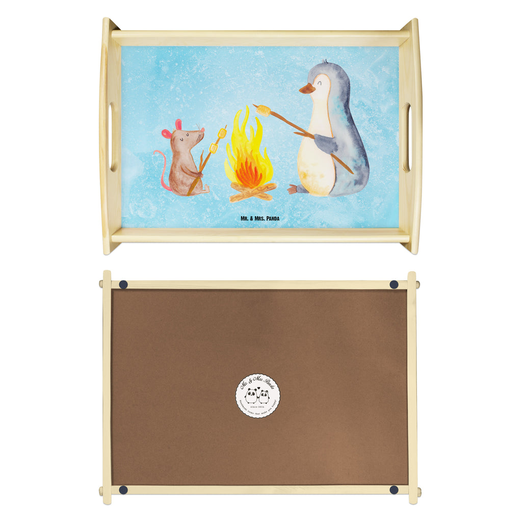 Serviertablett Pinguin Lagerfeuer Tablett, Holztablett, Küchentablett, Dekotablett, Frühstückstablett, Pinguin, Maus, Pinguine, Lagerfeuer, Leben, Arbeit, Job, Motivation, Büro, Büroalltag, Lebensspruch, Lebensmotivation, Neustart, Liebe, grillen, Feuer, Marshmallows