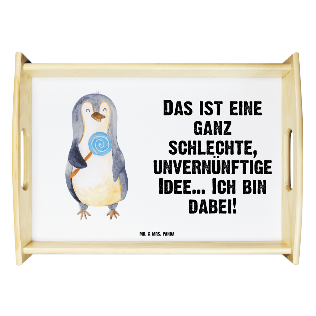 Serviertablett Pinguin Lolli Tablett, Holztablett, Küchentablett, Dekotablett, Frühstückstablett, Pinguin, Pinguine, Lolli, Süßigkeiten, Blödsinn, Spruch, Rebell, Gauner, Ganove, Rabauke