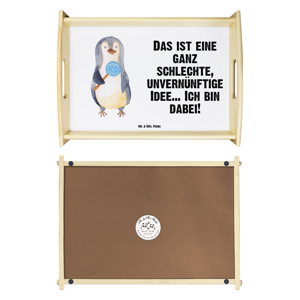 Serviertablett Pinguin Lolli Tablett, Holztablett, Küchentablett, Dekotablett, Frühstückstablett, Pinguin, Pinguine, Lolli, Süßigkeiten, Blödsinn, Spruch, Rebell, Gauner, Ganove, Rabauke