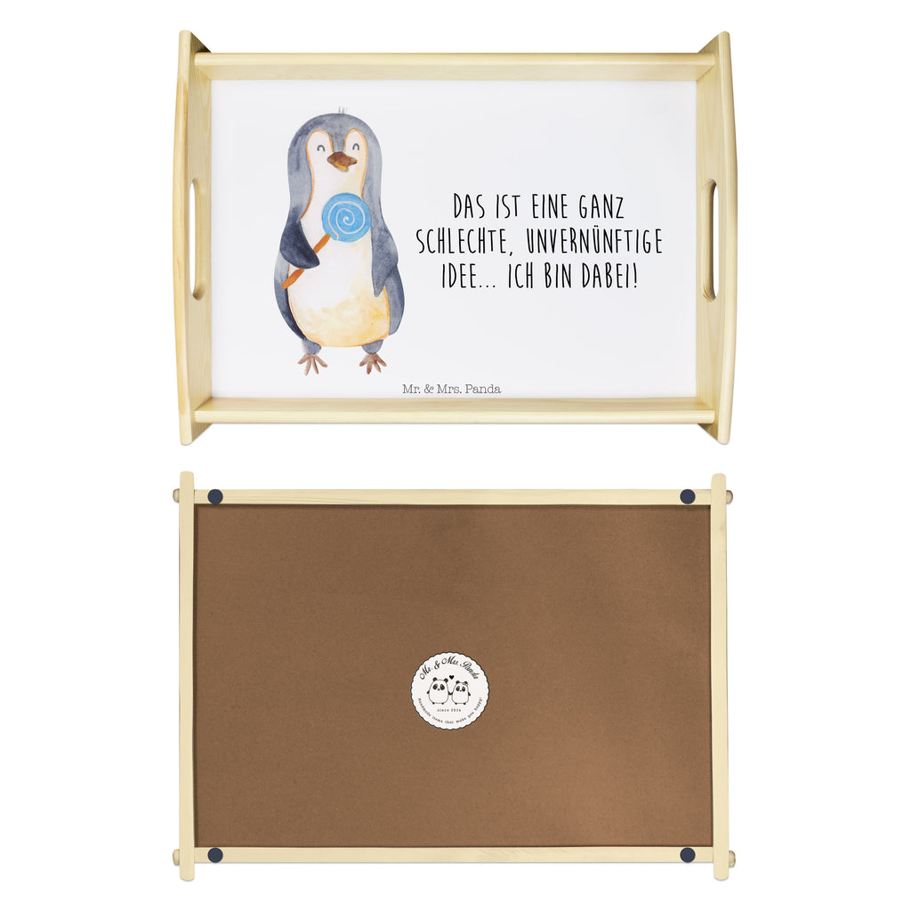 Serviertablett Pinguin Lolli Tablett, Holztablett, Küchentablett, Dekotablett, Frühstückstablett, Pinguin, Pinguine, Lolli, Süßigkeiten, Blödsinn, Spruch, Rebell, Gauner, Ganove, Rabauke