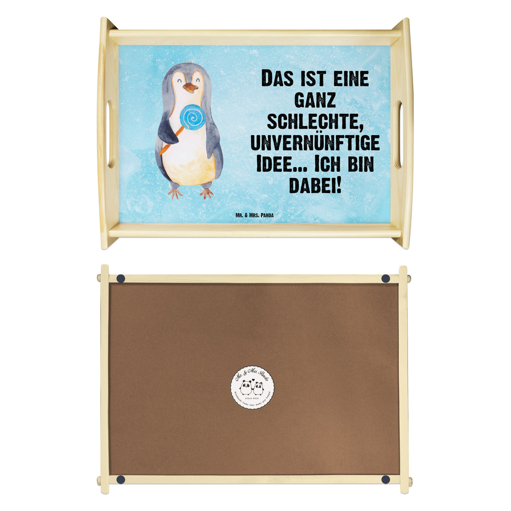 Serviertablett Pinguin Lolli Tablett, Holztablett, Küchentablett, Dekotablett, Frühstückstablett, Pinguin, Pinguine, Lolli, Süßigkeiten, Blödsinn, Spruch, Rebell, Gauner, Ganove, Rabauke