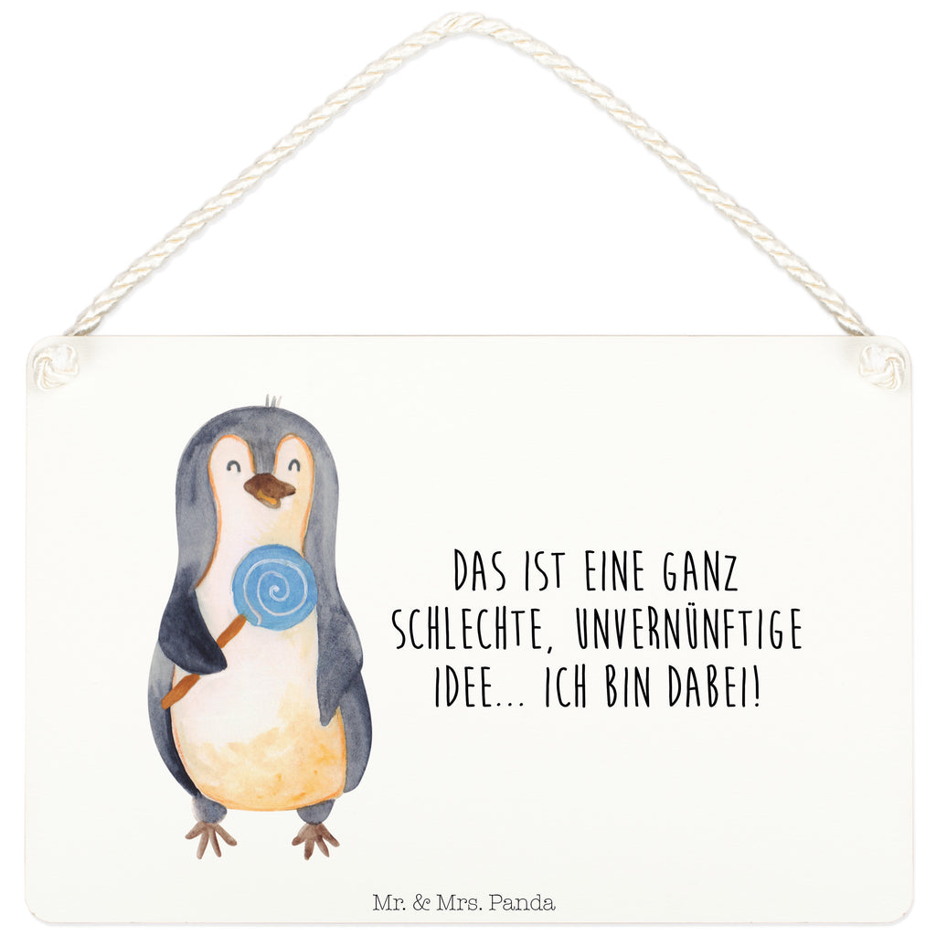 Deko Schild Pinguin Lolli Dekoschild, Deko Schild, Schild, Tür Schild, Türschild, Holzschild, Wandschild, Wanddeko, Pinguin, Pinguine, Lolli, Süßigkeiten, Blödsinn, Spruch, Rebell, Gauner, Ganove, Rabauke