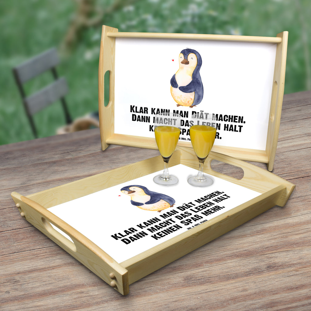 Serviertablett Pinguin Diät Tablett, Holztablett, Küchentablett, Dekotablett, Frühstückstablett, Pinguin, Pinguine, Diät, Abnehmen, Abspecken, Gewicht, Motivation, Selbstliebe, Körperliebe, Selbstrespekt