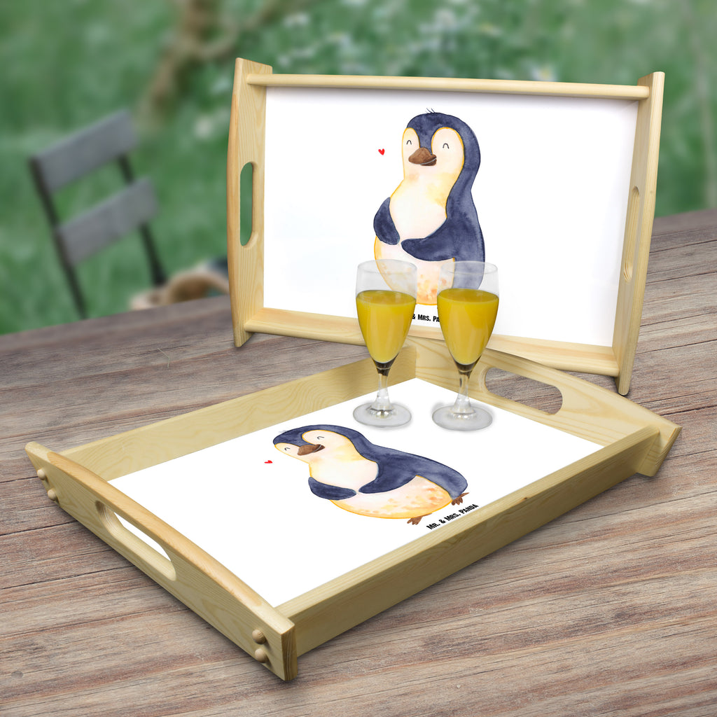Serviertablett Pinguin Diät Tablett, Holztablett, Küchentablett, Dekotablett, Frühstückstablett, Pinguin, Pinguine, Diät, Abnehmen, Abspecken, Gewicht, Motivation, Selbstliebe, Körperliebe, Selbstrespekt