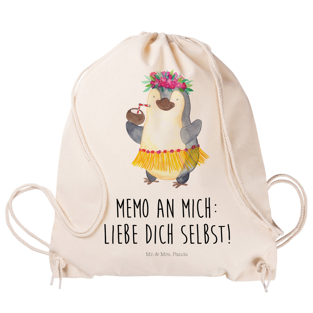 Sportbeutel Pinguin Kokosnuss Turnbeutel, Beutel, Sporttasche, Tasche, Stoffbeutel, Pinguin, Aloha, Hawaii, Urlaub, Kokosnuss, Pinguine
