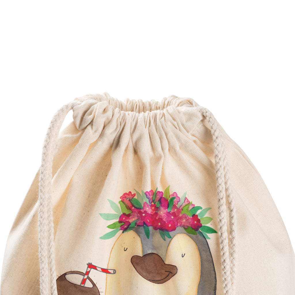 Sportbeutel Pinguin Kokosnuss Turnbeutel, Beutel, Sporttasche, Tasche, Stoffbeutel, Pinguin, Aloha, Hawaii, Urlaub, Kokosnuss, Pinguine