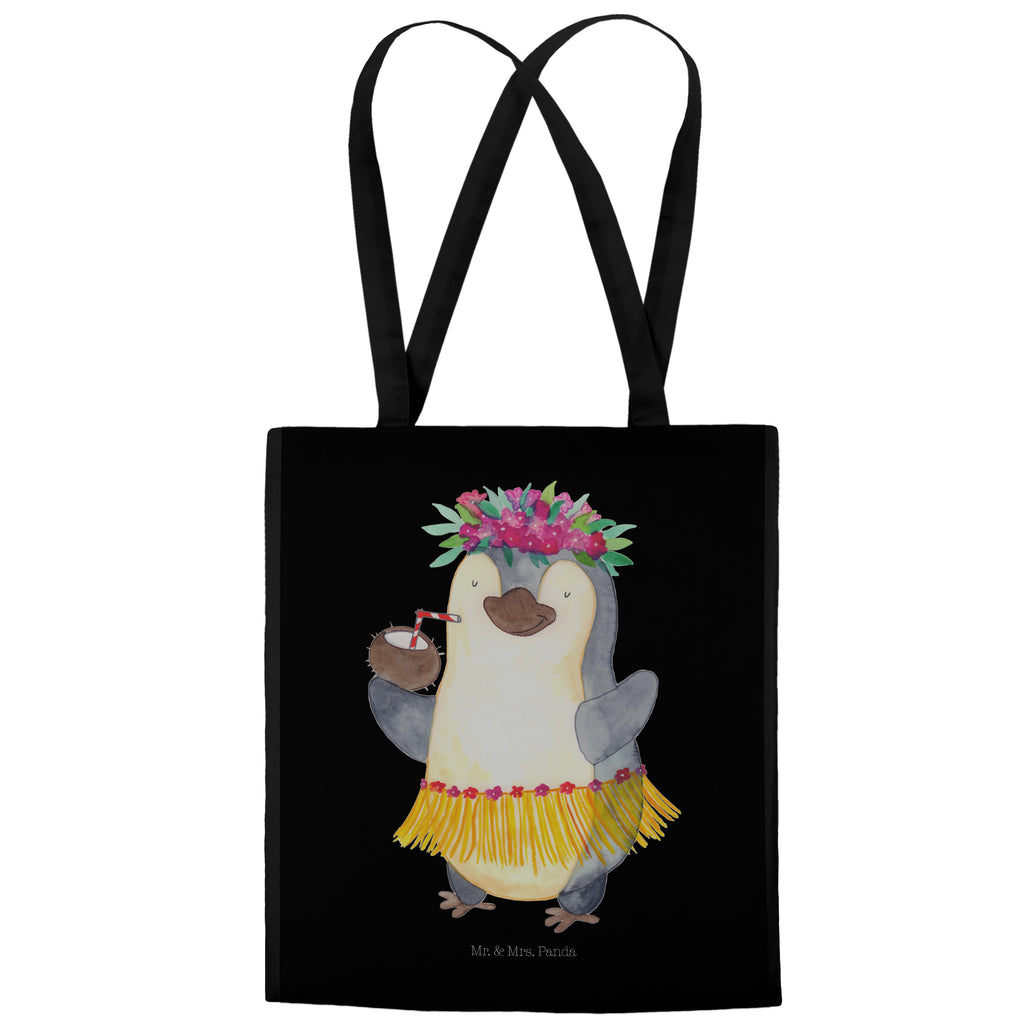 Tragetasche Pinguin Kokosnuss Beuteltasche, Beutel, Einkaufstasche, Jutebeutel, Stoffbeutel, Pinguin, Aloha, Hawaii, Urlaub, Kokosnuss, Pinguine