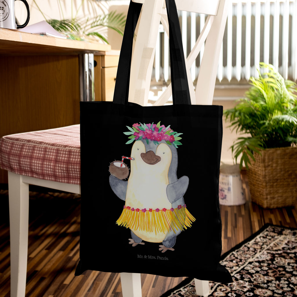 Tragetasche Pinguin Kokosnuss Beuteltasche, Beutel, Einkaufstasche, Jutebeutel, Stoffbeutel, Pinguin, Aloha, Hawaii, Urlaub, Kokosnuss, Pinguine