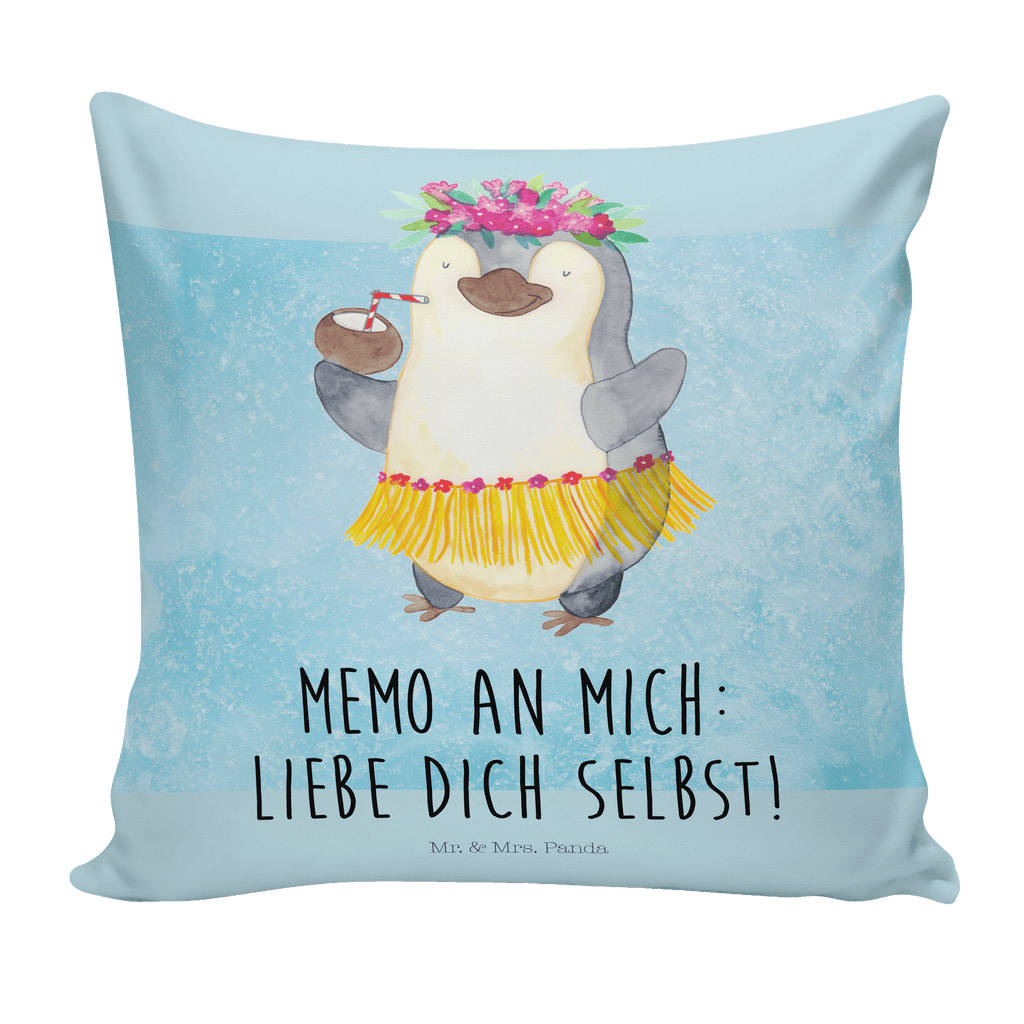 40x40 Kissen Pinguin Kokosnuss Kissenhülle, Kopfkissen, Sofakissen, Dekokissen, Motivkissen, Pinguin, Aloha, Hawaii, Urlaub, Kokosnuss, Pinguine