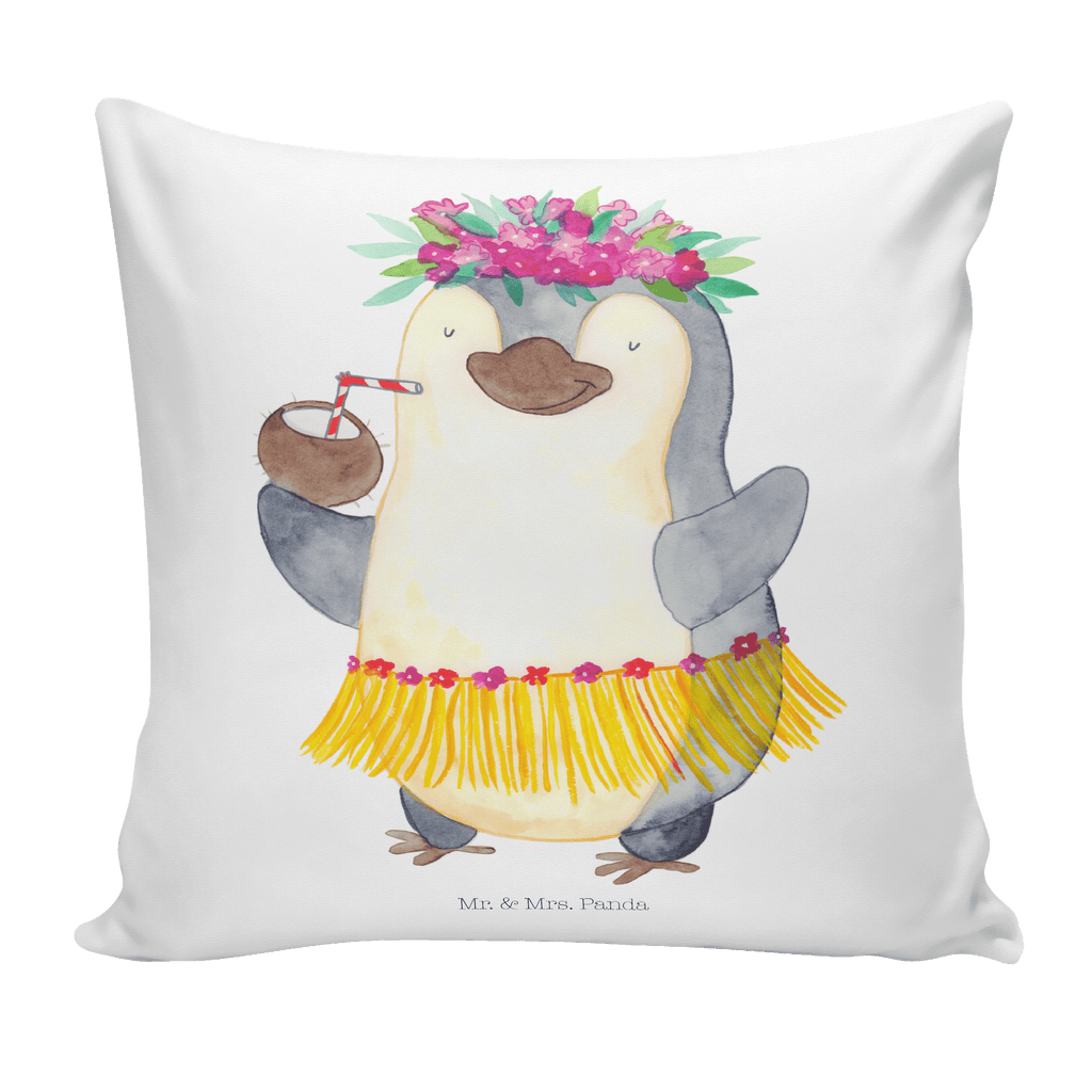40x40 Kissen Pinguin Kokosnuss Kissenhülle, Kopfkissen, Sofakissen, Dekokissen, Motivkissen, Pinguin, Aloha, Hawaii, Urlaub, Kokosnuss, Pinguine