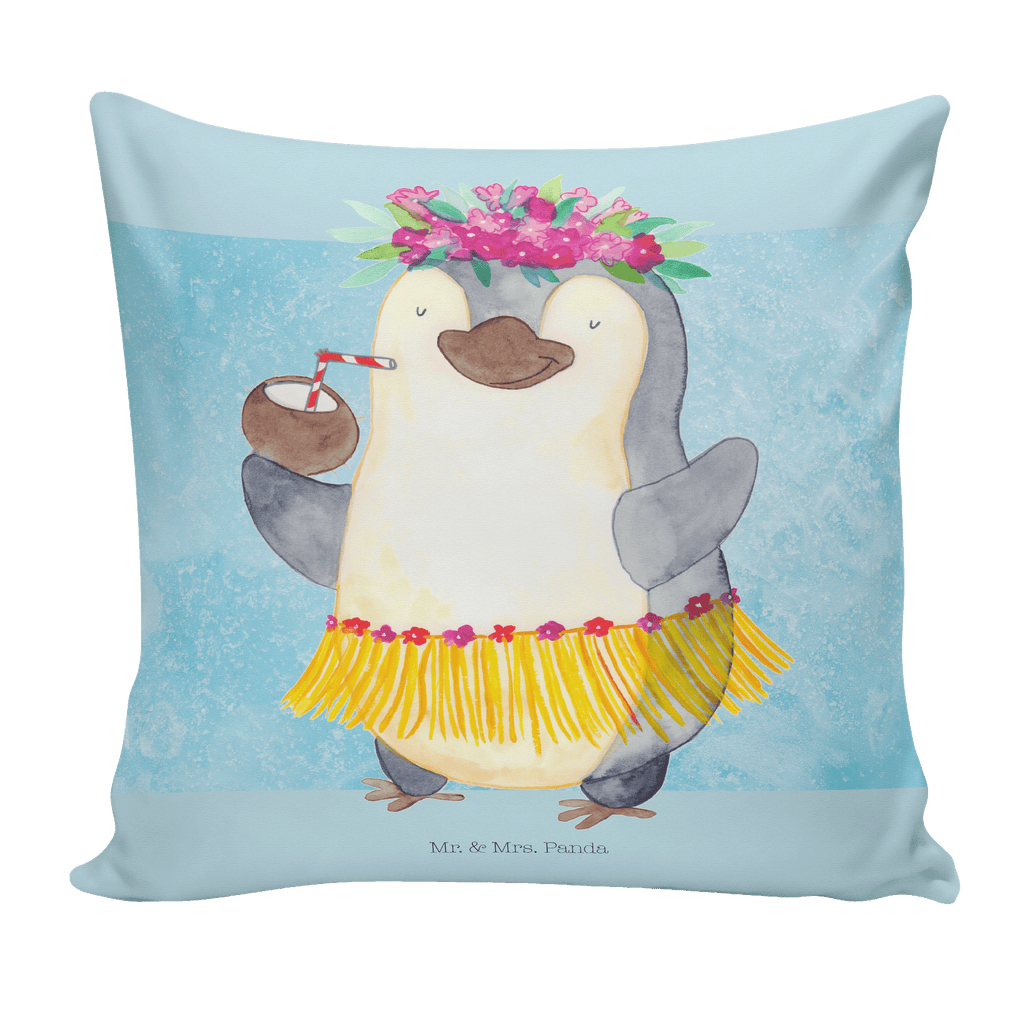 40x40 Kissen Pinguin Kokosnuss Kissenhülle, Kopfkissen, Sofakissen, Dekokissen, Motivkissen, Pinguin, Aloha, Hawaii, Urlaub, Kokosnuss, Pinguine