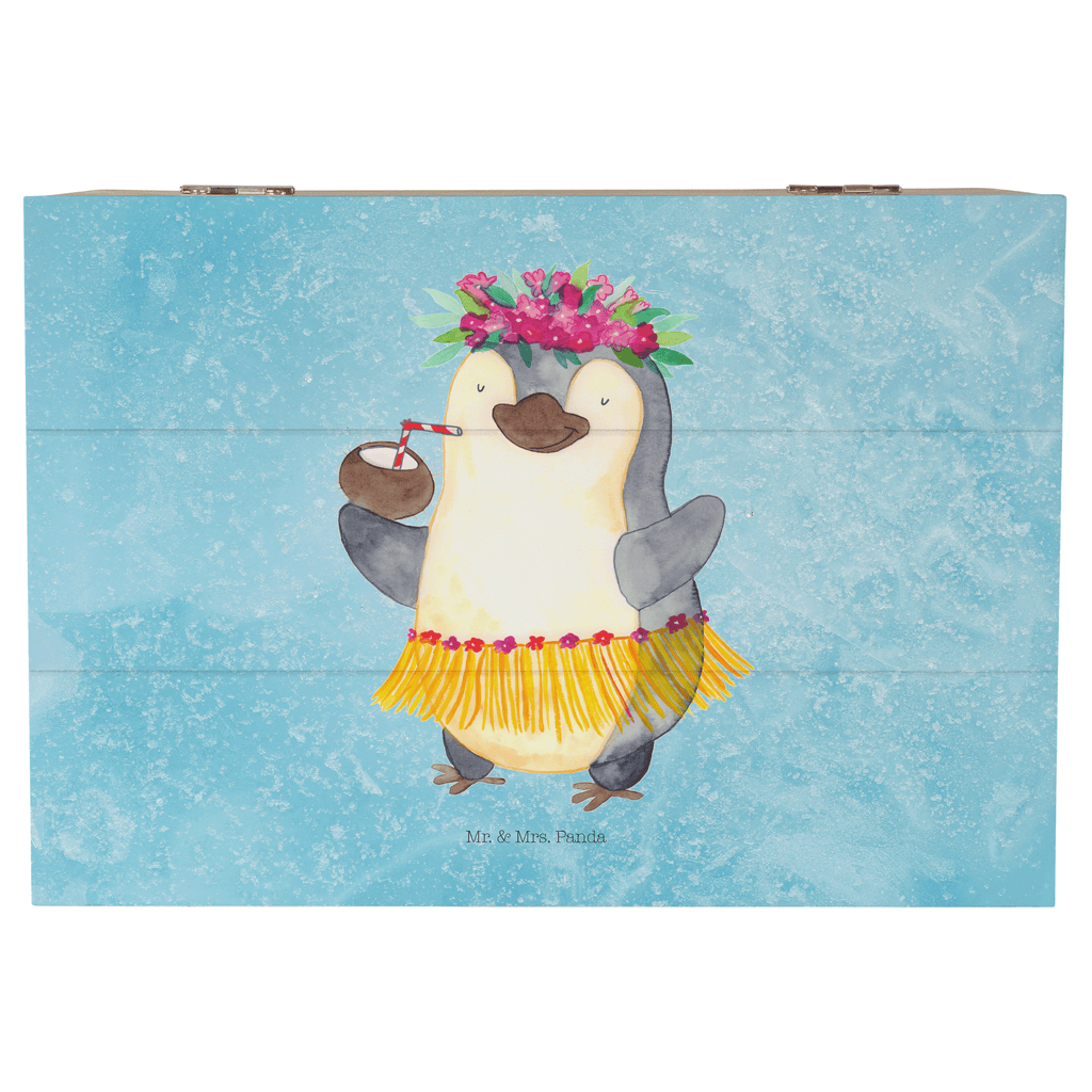 Holzkiste Pinguin Kokosnuss Holzkiste, Kiste, Schatzkiste, Truhe, Schatulle, XXL, Erinnerungsbox, Erinnerungskiste, Dekokiste, Aufbewahrungsbox, Pinguin, Aloha, Hawaii, Urlaub, Kokosnuss, Pinguine
