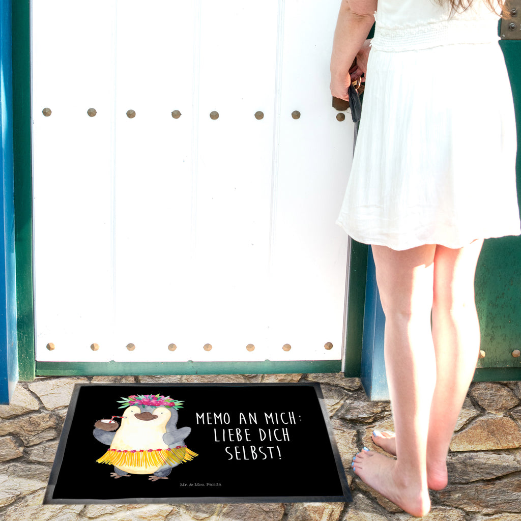 Fußmatte Pinguin Kokosnuss Türvorleger, Schmutzmatte, Fußabtreter, Matte, Schmutzfänger, Fußabstreifer, Schmutzfangmatte, Türmatte, Motivfußmatte, Haustürmatte, Vorleger, Pinguin, Aloha, Hawaii, Urlaub, Kokosnuss, Pinguine