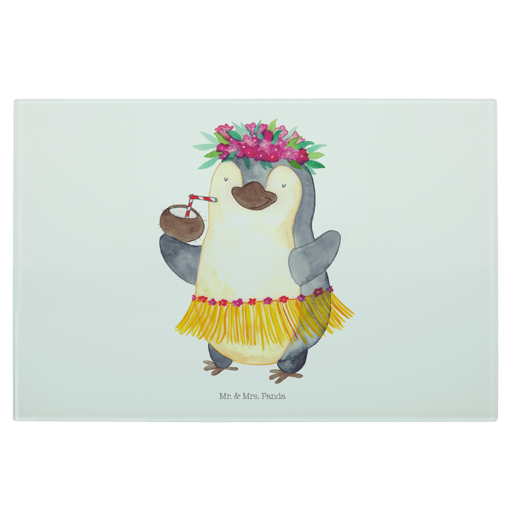 XL Glas Schneidbrett Pinguin Kokosnuss Glasschneidebrett, Schneidebrett, Frühstücksbrett, Küche, Pinguin, Aloha, Hawaii, Urlaub, Kokosnuss, Pinguine
